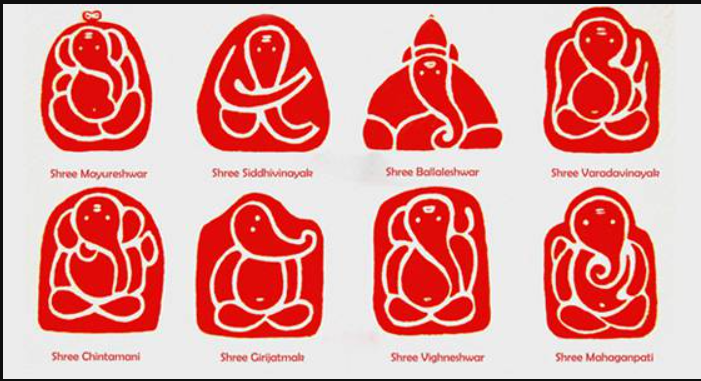 8 forms ganesha